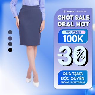 Chân váy nữ bút chì CVW-R01 chất liệu cotton tự nhiên các màu dáng dài, dáng ngắn 1 lớp Thái Hòa