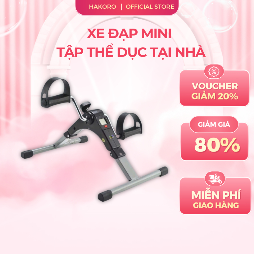 Xe Đạp Mini Tập Thể Dục HARUCO Nhỏ Gọn, Tập Tại Nhà Có Đồng Hồ Đếm Số Dễ Dàng Sử Dụng Hàng Cao Cấp