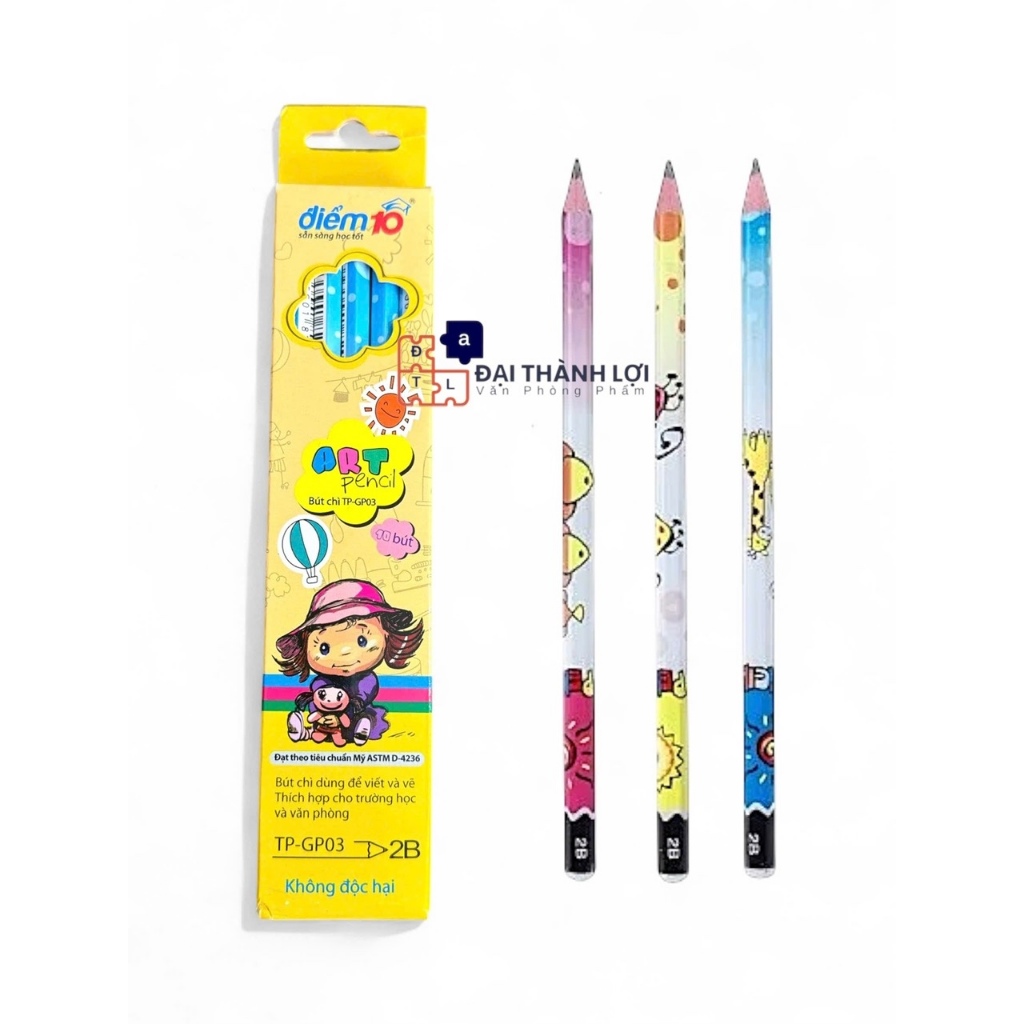 COMBO 10 Cây Bút chì gỗ 2B Thiên Long TP-GP03