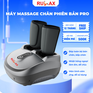 Máy Massage Chân Rulax Phiên Bản Pro Nâng Cấp Có Túi Khí, Massage Bi Xoay Nhiệt Hồng Ngoại 4D