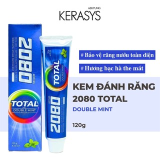  Kem đánh răng 2080 Total Double Mint Hàn Quốc bảo vệ răng nướu toàn diện hương bạc hà the mát 