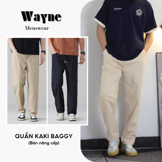 Quần Kaki Nam WAYNE Dáng Baggy Ống Đứng Cạp Chun Co Giãn Vải Mềm Thoáng Mát