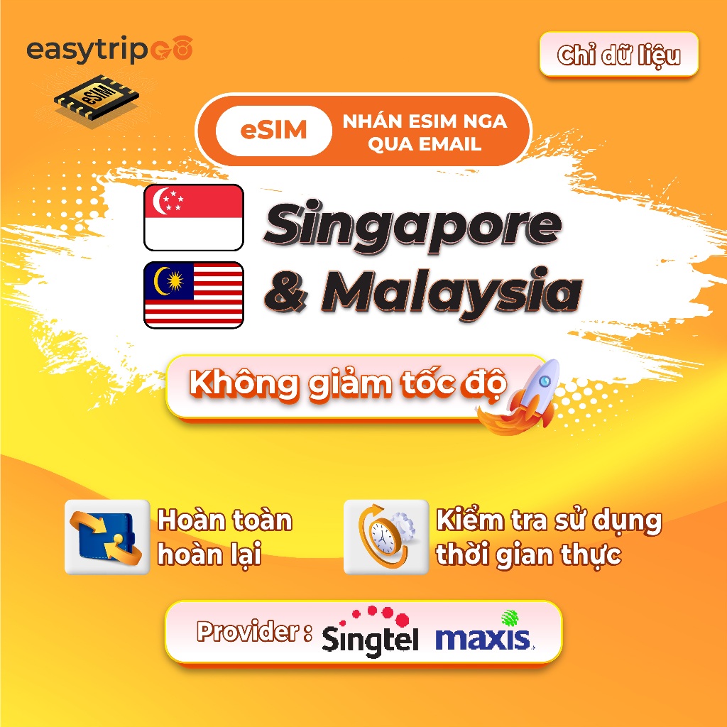 Easytripgo Singapore&Malaysia esim Roaming Unlimited Data | Daily 1-2GB | High Speed Travel Data