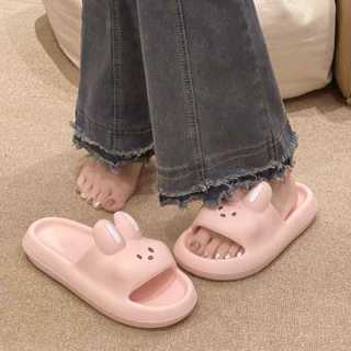  Giày thỏ hoạt hình dép đi trong nhà nữ mềm mại và dày dép đi biển dễ thương độc quyền 