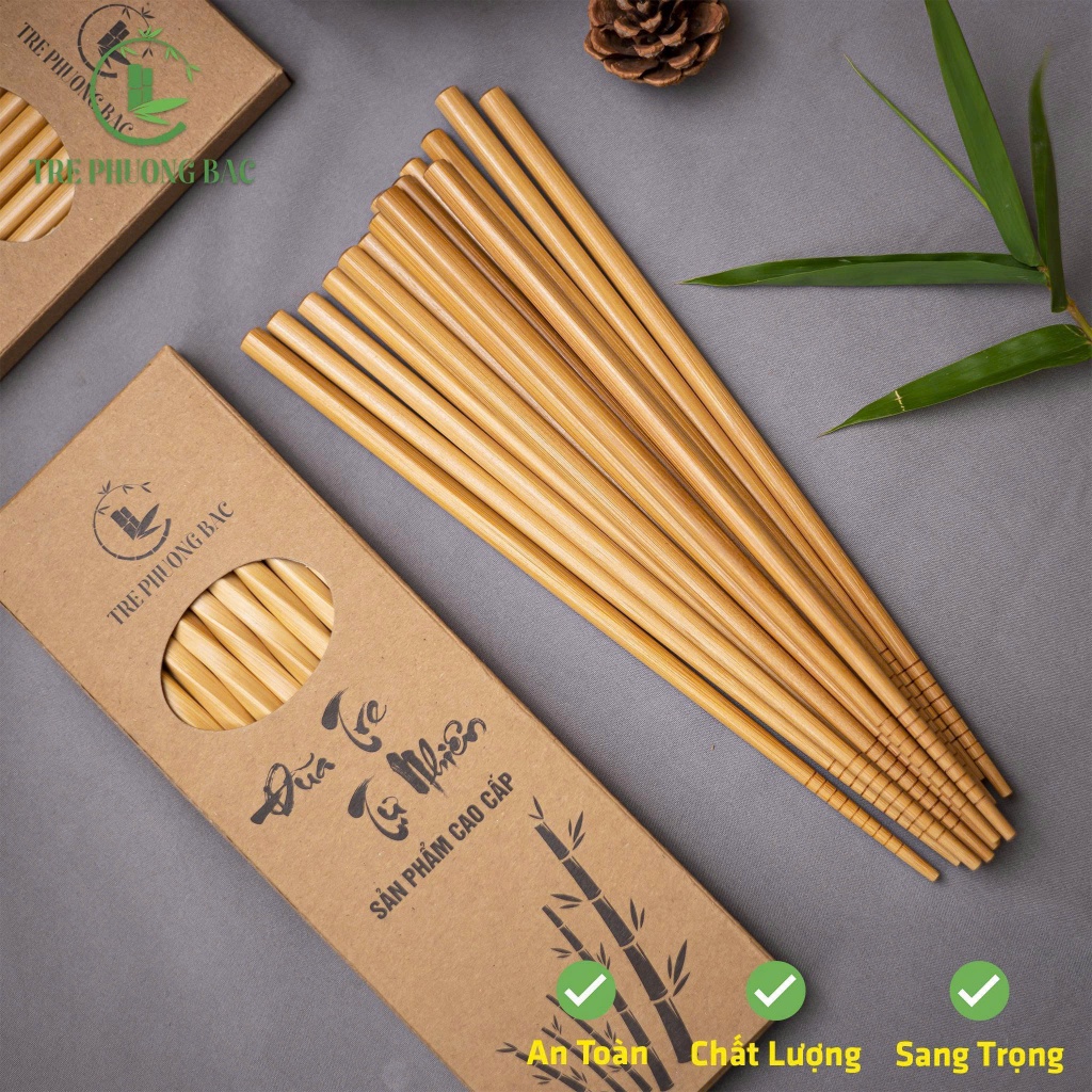 Đũa tre tự nhiên cao cấp thân thiện môi trường – an toàn sức khỏe – dùng gia đình nhà hàng quán ăn
