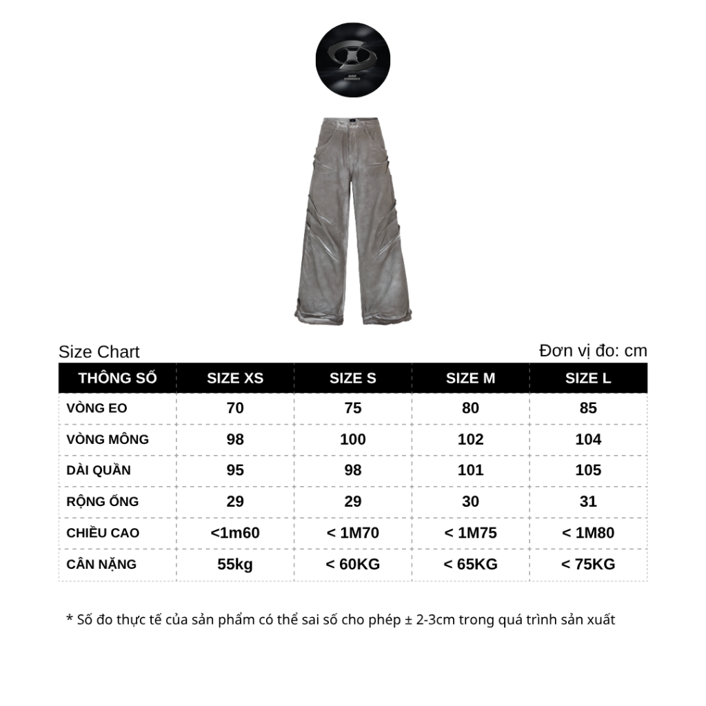 Bad Choices | Quần Jean Shark Fin Wide-Leg ống rộng Wash màu Streetwear Style | BigBuy360 - bigbuy360.vn