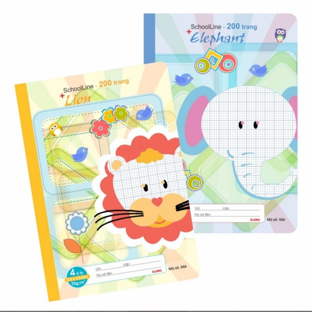Vở 4 ô ly SchoolLine B5 200 trang 70/76; Ms 046 [10 quyển]