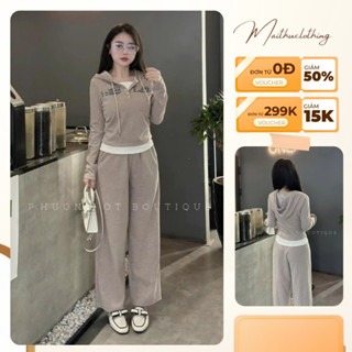 M59 Bộ đồ nữ dài tay miumiu, Set thể thao nữ đính đá chất len lông thỏ cao cấp (Có BIGSIZE 70kg)