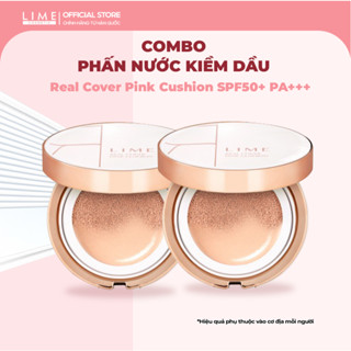 Combo 2 LIME Trắng Phấn Nước Kiềm Dầu LIME Real Cover Pink Cushion SPF50+ PA+++ 20g
