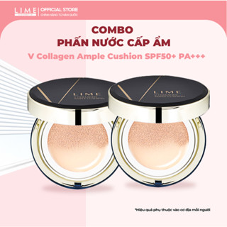 COMBO 2 LIME Xanh Phấn Nước Dưỡng Ẩm LIME V Collagen Ample Cushion SPF 50+ PA +++ 20g