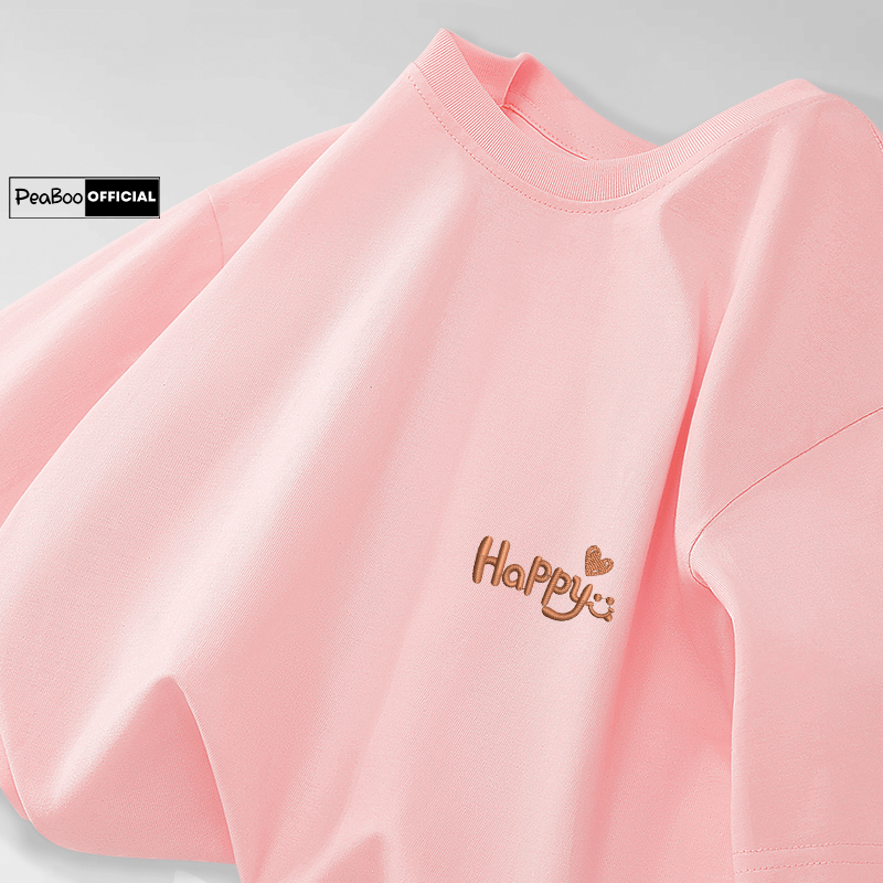 Áo Thun THÊU, Áo Phông Thêu BST06 By PEABOO Chất Cotton Thoáng Mát Form Rộng Tay Lỡ Cho Nam Nữ Phong Cách Unisex | BigBuy360 - bigbuy360.vn