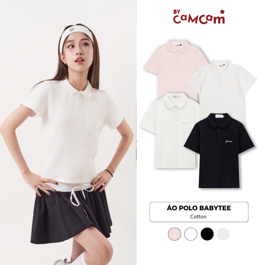 [AI NGOÀI EM] Áo Polo Basic Babytee 𝑩𝒚𝒄𝒂𝒎𝒄𝒂𝒎 Cho Nữ Vải Cá Sấu Cotton Logo Thêu Túi Ngực APN007 | BigBuy360 - bigbuy360.vn