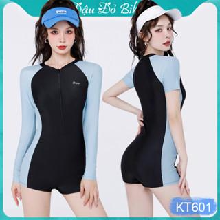 Đồ bơi nữ liền thân quần short áo cộc tay & dài tay, có kèm chân váy lẻ, áo sẵn đệm mút, dáng đùi trẻ trung đẹp  | KT601
