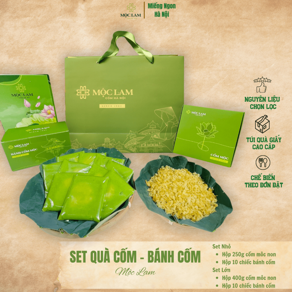 Set Quà Cốm, Bánh Cốm Hà Nội - Mộc Lam