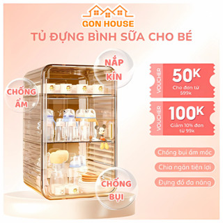 Kệ Tủ Đựng Bình Sữa Cho Bé GONHOUSE Chống Bụi Bẩn Côn Trùng Chất Liệu Acrylic Trong Suốt Sang Trọng