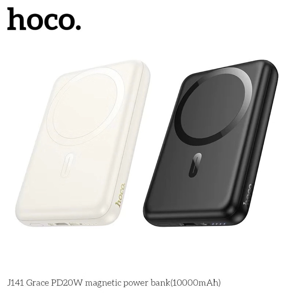 “Cục Trữ Điện” không dây Hoco J141 10000mAh Wireless Charge 15W, TypeC PD 20W - Bảo Hành 12Tháng