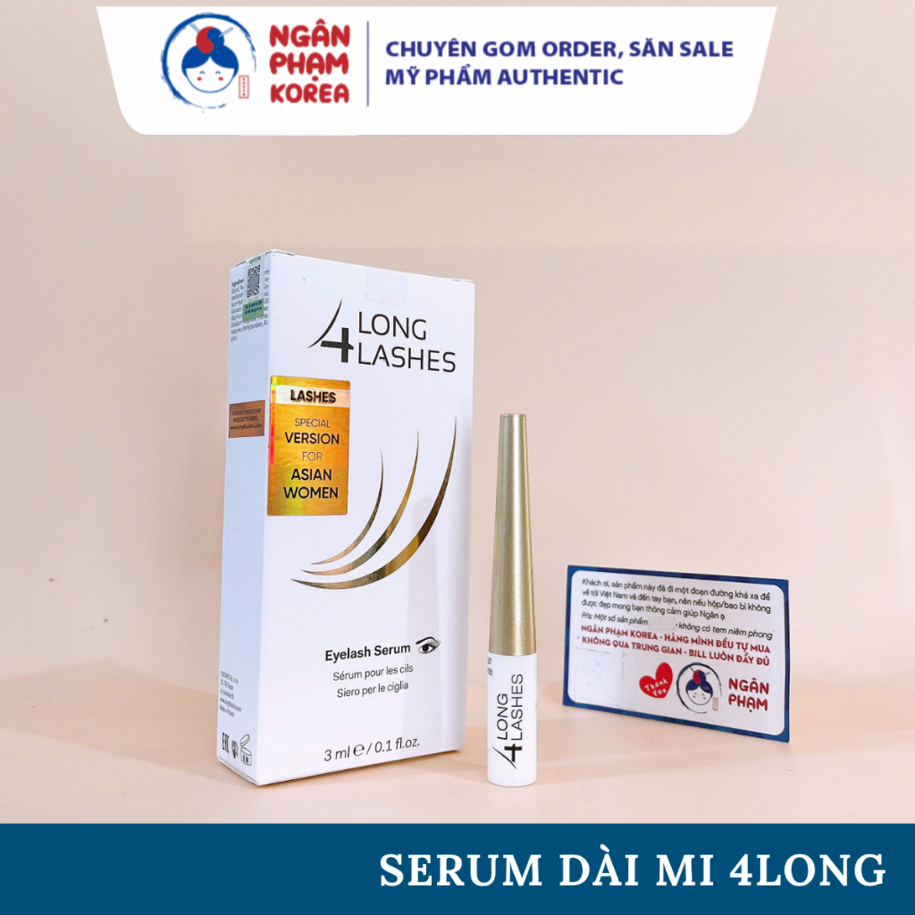 Serum Dưỡng Dài Và Dày Mi Long 4 Lashes 3ml l Ngân Phạm Korea