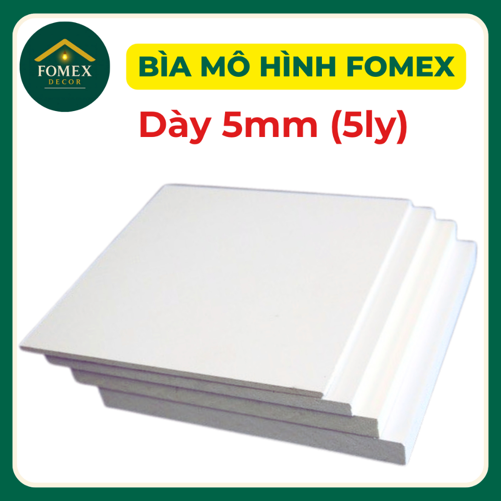 Combo 3 Tấm bìa mô hình Fomex, Foam pvc dày 5ly (5mm) kích thước A3-A4-A5-20x20-30x30-40x40cm formex