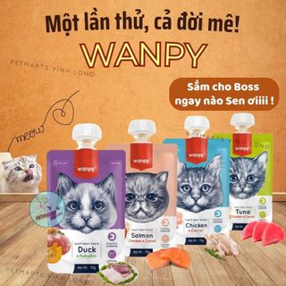 Súp thưởng dạng tuýp Wanpy 90g cho mèo