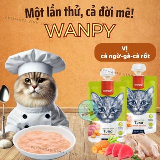 Súp thưởng dạng tuýp Wanpy 90g cho mèo
