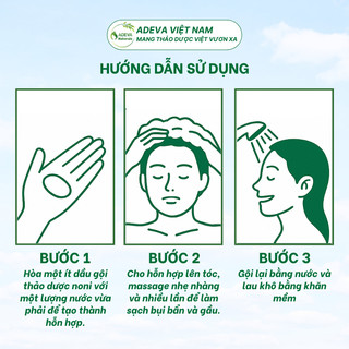 Dầu Gội Hỗ Trợ Bết Dầu, Gàu Nấm ADEVA 250ml/500ml, Chiết Xuất Trái Nhàu Và Dược Liệu thiên nhiên