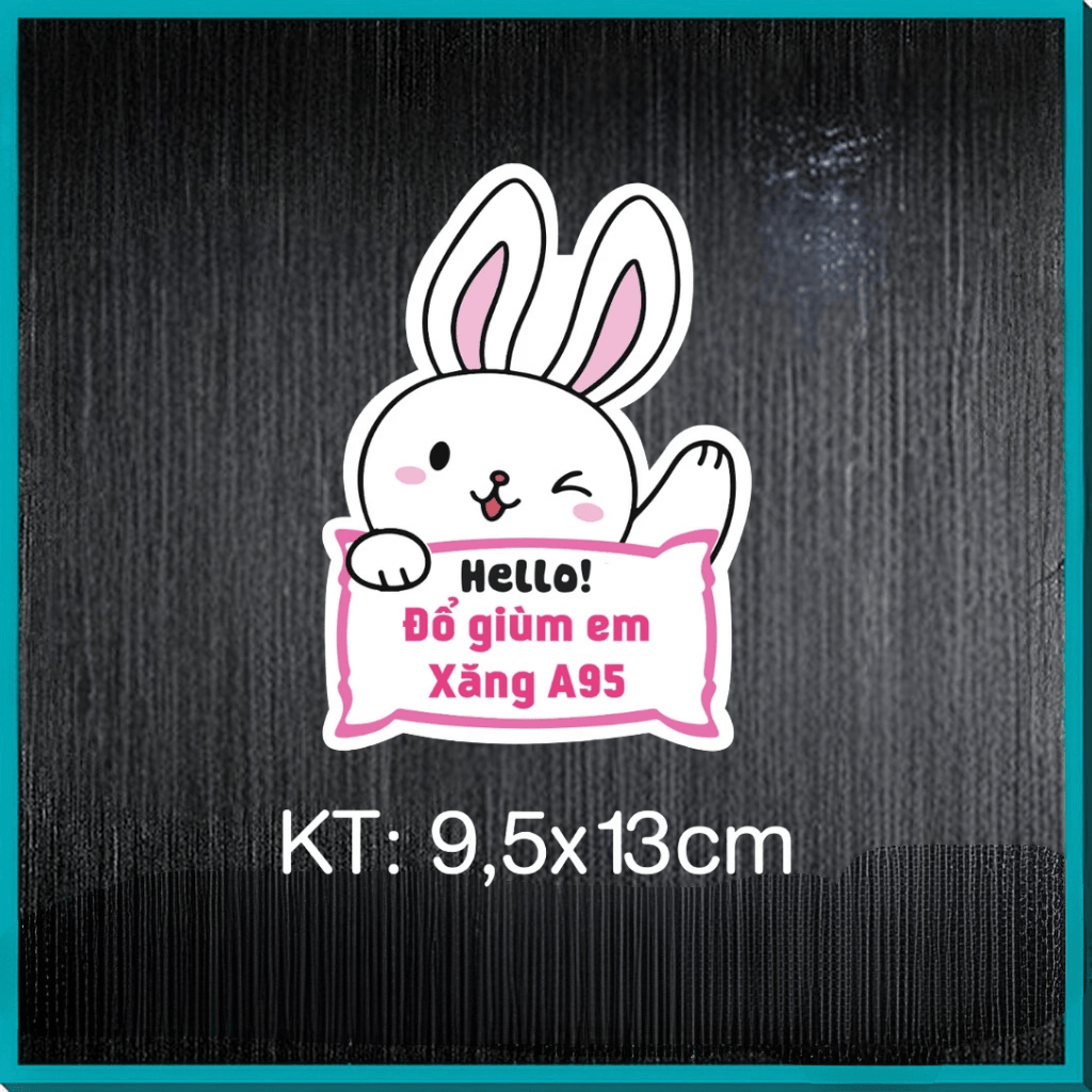 Mẫu tem decal dán ĐỔ GIÙM EM XĂNG A95, chất liệu decal chống nước