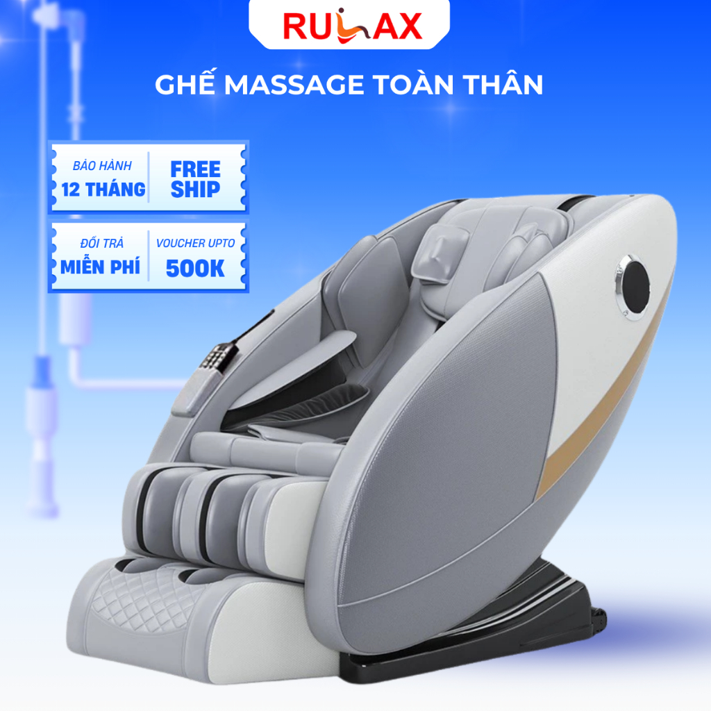 Ghế Massage Toàn Thân RULAX RL-120 PRO Công Nghệ Massage Túi Khí Hồng Ngoại Nhiệt Bi Xoay 3D Tích Hợp Massage Mắt