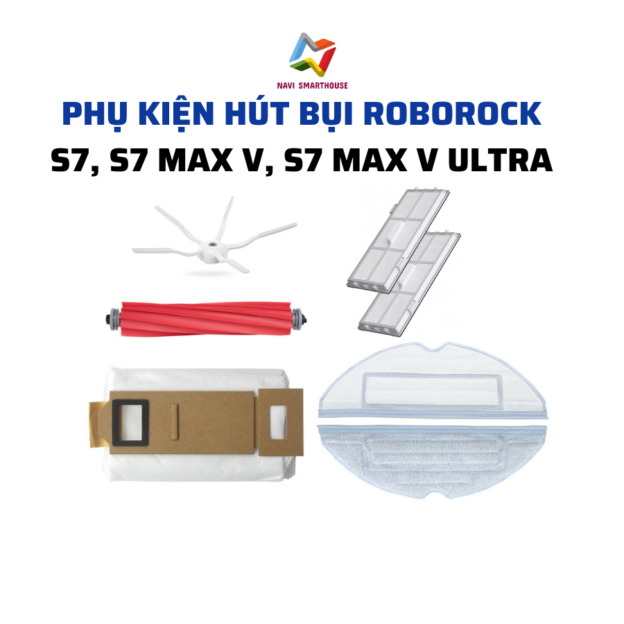 Phụ kiện robot roborock S7, S7 MaxV, S7 maxv Ultra, s7 maxv plus, t7, t7s, G10s lọc, chổi lăn, chổi cạnh, khăn, túi rác