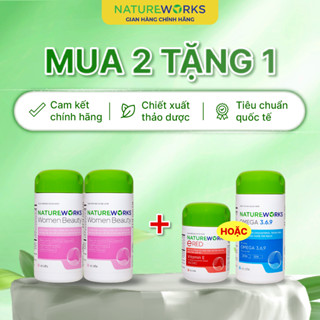   MUA 2 Nội Tiết TẶNG Omega 369 Hoặc Vitamin E Đỏ  Viên Uống Nội Tiết Natureworks Hỗ Trợ Nội Tiết Tố 