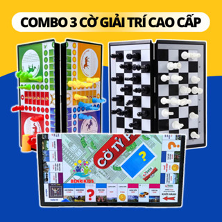  Combo 3 Bộ Cờ Giải Trí Phát Triển Tư Duy - Cờ Vua Nam Châm Cờ Cá Ngựa Cờ Tỷ Phú - Đồ Chơi BoardGame Vui Nhộn Cho Bé 