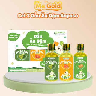 Set dầu ăn dặm Anpaso 50ml bổ sung vitamin dành cho bé từ 6 tháng tuổi ăn ngon miệng hơn, Set 3 chai dầu ăn dặm Anpaso