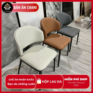 Ghế ăn Leon nhập khẩu cao cấp, ghế bọc da PU, chân côn bọc ống đồng ghế đa năng - Nội Thất Phòng ăn