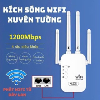Kích Sóng Wifi 6 Râu Tốc Độ Cao 1200mbps Phát Xuyên Tường Kết Nối Xa Mở Rộng Vùng Phủ Sóng
