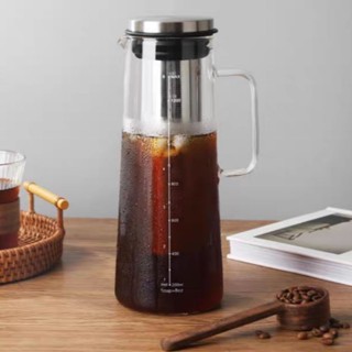  Bình Ủ Lạnh Cà Phê Cold Brew Cafe 1000ML-1400ML Thủy Tinh Borosilicate Chịu Nhiệt có Tay Cầm Lõi Lọc Inox 304 