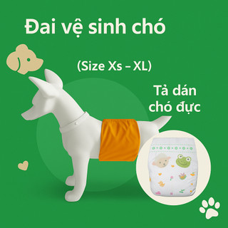 Đai vệ sinh và tã dán chó đực Miếng lót thấm hút dán tã vải cho cún đực / Bỉm lót tả quấn cho chó đực