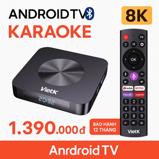 [CHÍNH HÃNG] Android TV Box Karaoke VietK VBox 8K – Biến TV thường thành Smart TV, Giải trí...