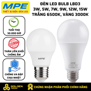 Đèn Led Bulb Chống ẩm, Chịu nhiệt LBD3 MPE 3W, 5W, 7W, 9W, 12W, 15W Ánh sáng Trắng 6500K, Vàng 3000K