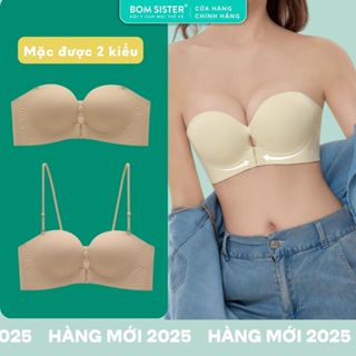 Áo lót cúp ngang không dây, áo ngực quây không gọng, mút 2cm tặng kèm dây áo BOM Sister A947