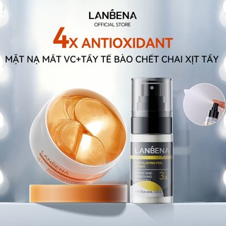 SET 2  Mặt Nạ Mắt LANBENA Retinol/Vitamin C + Xịt Tẩy Tế Bào Chết