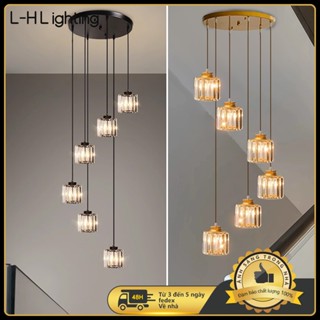 Đèn chùm Bắc Âu Phòng khách phòng ăn cầu thang ánh sáng Đèn pha lê cho phòng Đèn trang trí (Bảo hành 1 năm)