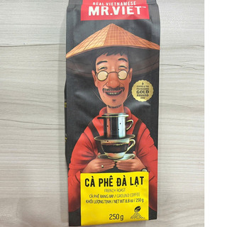  Cà phê Đà Lạt Mr Việt - Cafe Rang Xay Túi 250g  Cafe Mr Viet Dalat Ground Coffee 250gr Bag  