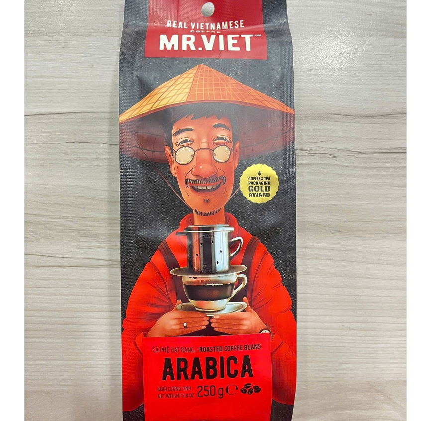 Cà phê Arabica Mr Viet 250g- cafe hạt đã rang / Arabica roasted coffee