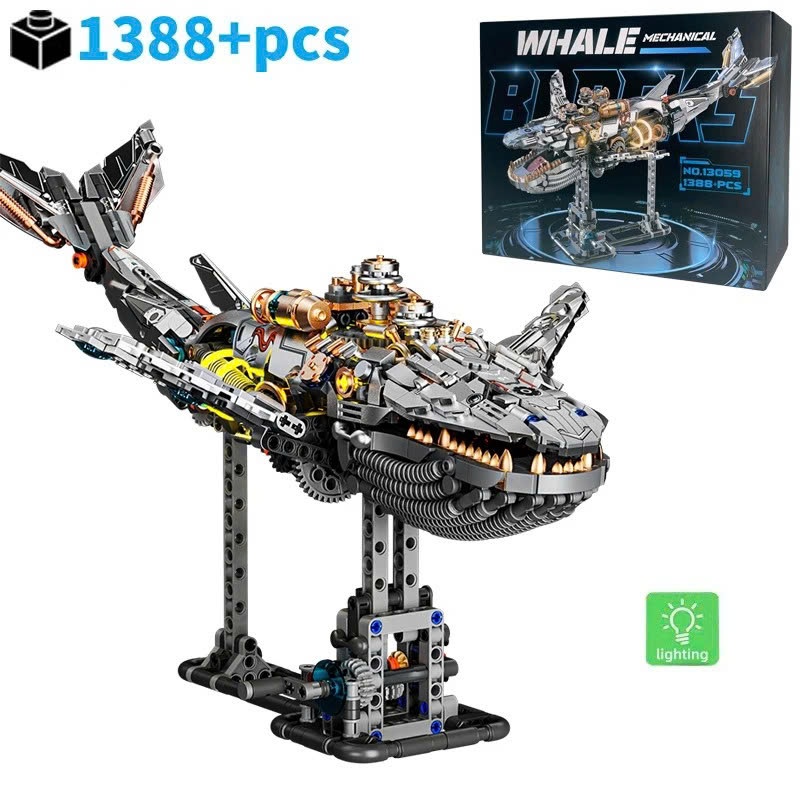   CÓ SẴN  Lắp ráp mô hình Whale 13059 mô hình cá voi cơ khí Whale có đèn led siêu ngầu mẫu mới 