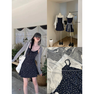 mie studio - /WGWE/ (SẴN 1 SỐ SIZE) Set đầm 2 dây ngắn kèm áo khoác mỏng dịu dàng WGWE #w3639
