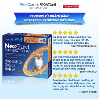 [FREE QUÀ TẶNG] [Combo 03 hộp 9 viên] NexGard SPECTRA Viên nhai mềm phòng nội,ngoại ký sinh cho Chó