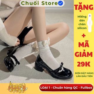 Giày lolita nữ da PU tổng hợp dệt vải đế cao su dễ thương đáng yêu nữ tính nhẹ nhàng