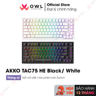 Bàn phím cơ AKKO TAC75 HE Black/ White (Hàng chính hãng)