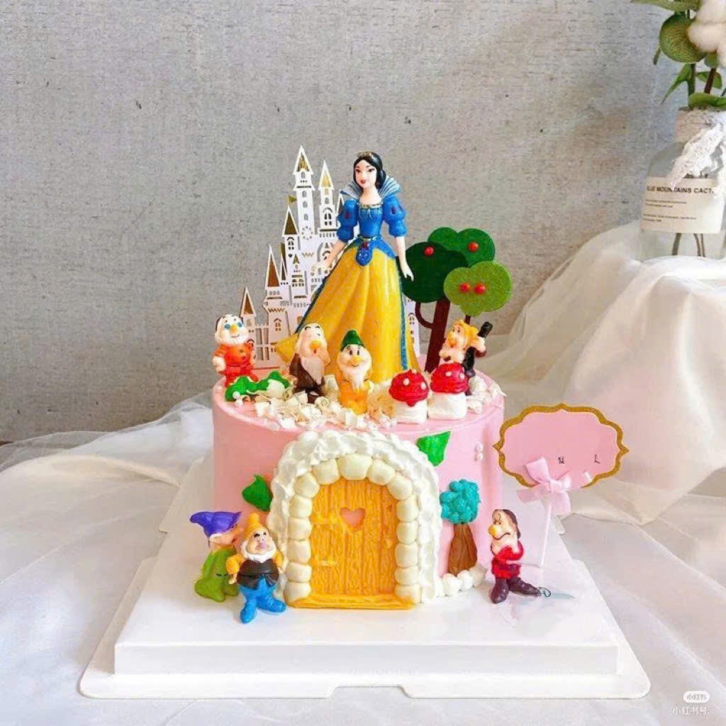 Tượng bạch tuyết và 7 chú lùn - Trang trí bánh sinh nhật, bánh kem, bánh gato