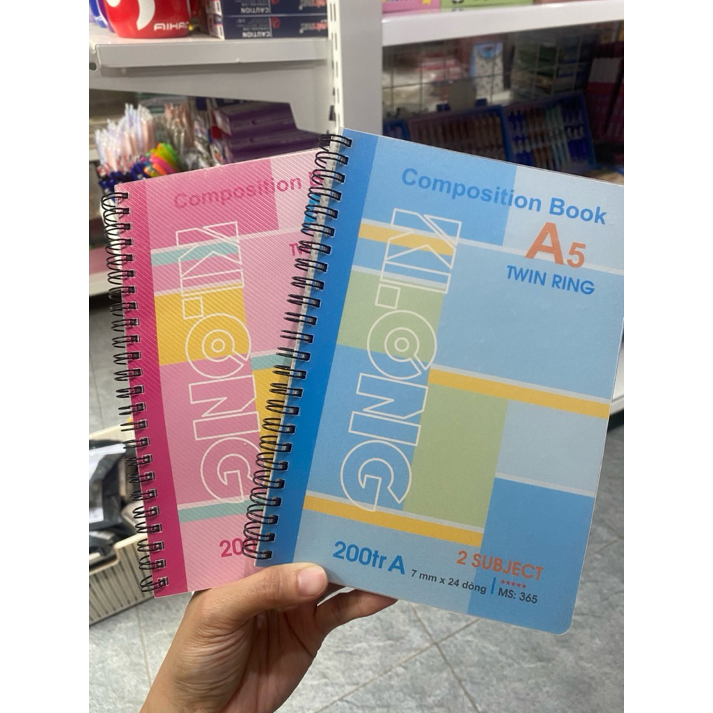 Sổ lò xo A5 KLong 200trang, sổ lò xo dòng kẻ ngang KLong A5, sổ lò xo kép 200trang kích thước 130x20