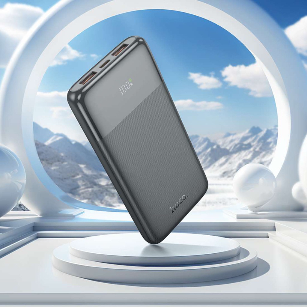 “Cục Trữ Điện” Hoco J121 10000mAh sạc nhanh PD 20W QC 22.5W LCD hiện thị % pin (Đen) Bảo hành 12 thá